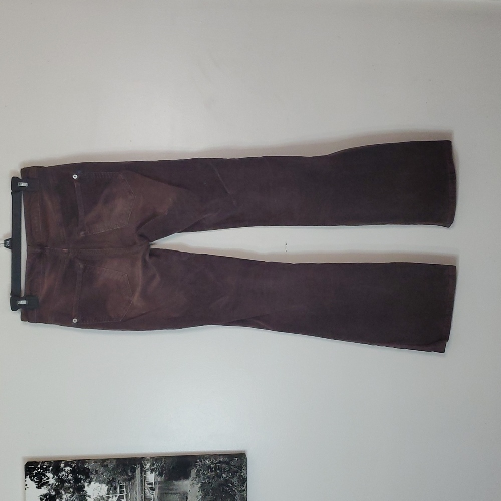 Anthropologie Pilcro Brown Cordoroy Flareleg Pants Size 24 Stretch Button Close - Picture 6 of 14